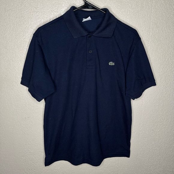 VTG 90’s Lacoste Polo Shirt Navy Blue Size 4 - Picture 2 of 5
